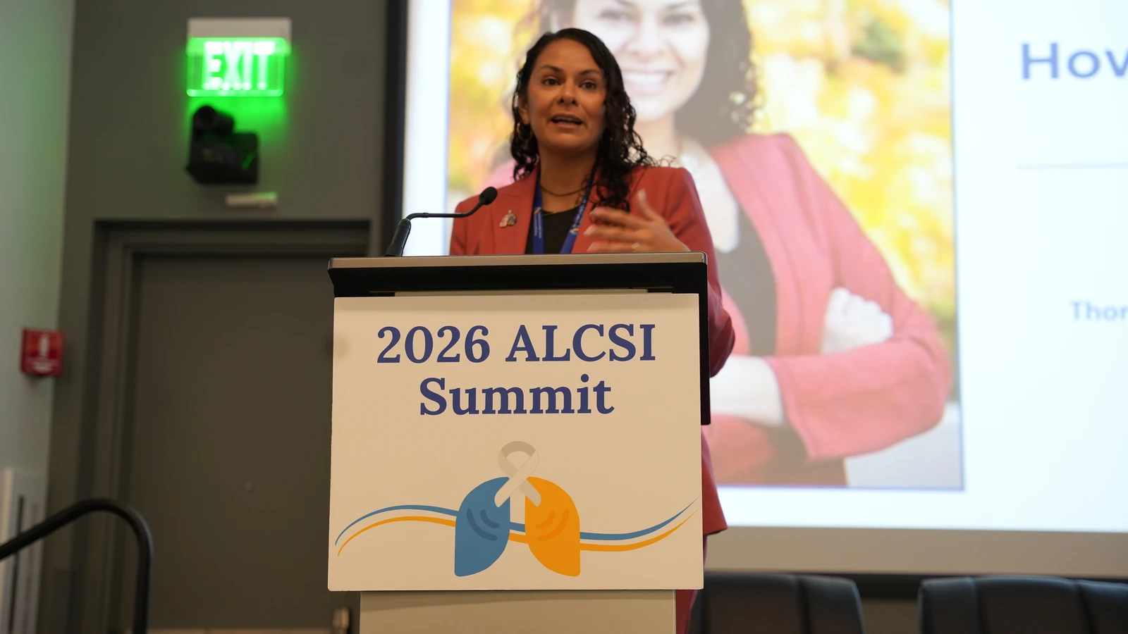 A speaker addresses attendees at the 2026 ALCSI Lung Cancer Summit